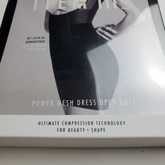 Item M6 Power Mesh Dress Open Bust apricot Shapewear Pullover Nude Compression - Picture 4 of 11